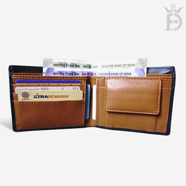 Dual colour wallet - black - tan - Image 3