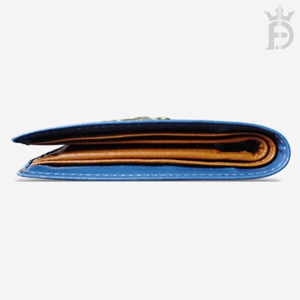 Dual colour wallet - blue - tan - Image 2