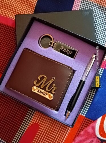 Wallet+Keychain+Pen Commbo- Brown Color photo review