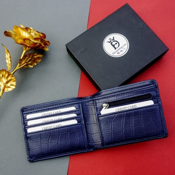 Solid Crocodile Wallet (dark blue color) - Image 2