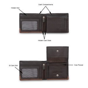 DF Genuine Leather RFID Wallet [Brown]