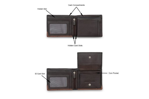 DF Genuine Leather RFID Wallet [Brown] - Image 2