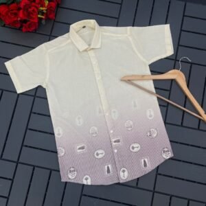Printed Half Sleeve Shirt [Pink key]