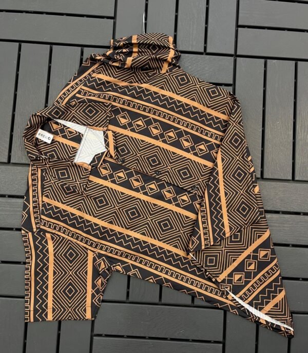 Printed Half Sleeve Shirt [Gold Black]