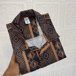 Printed Half Sleeve Shirt [Gold Black]