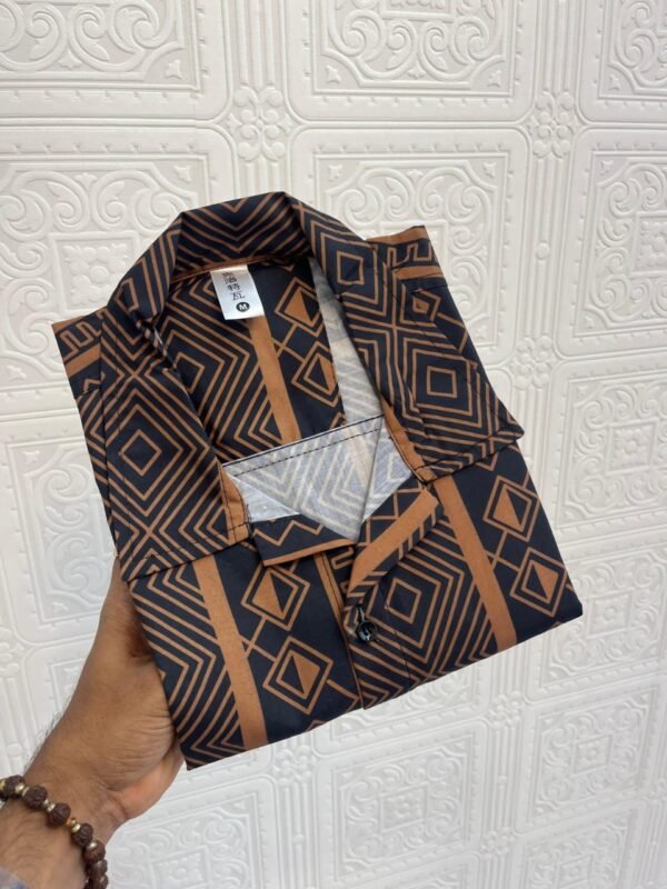 Printed Half Sleeve Shirt [Gold Black] - Image 2